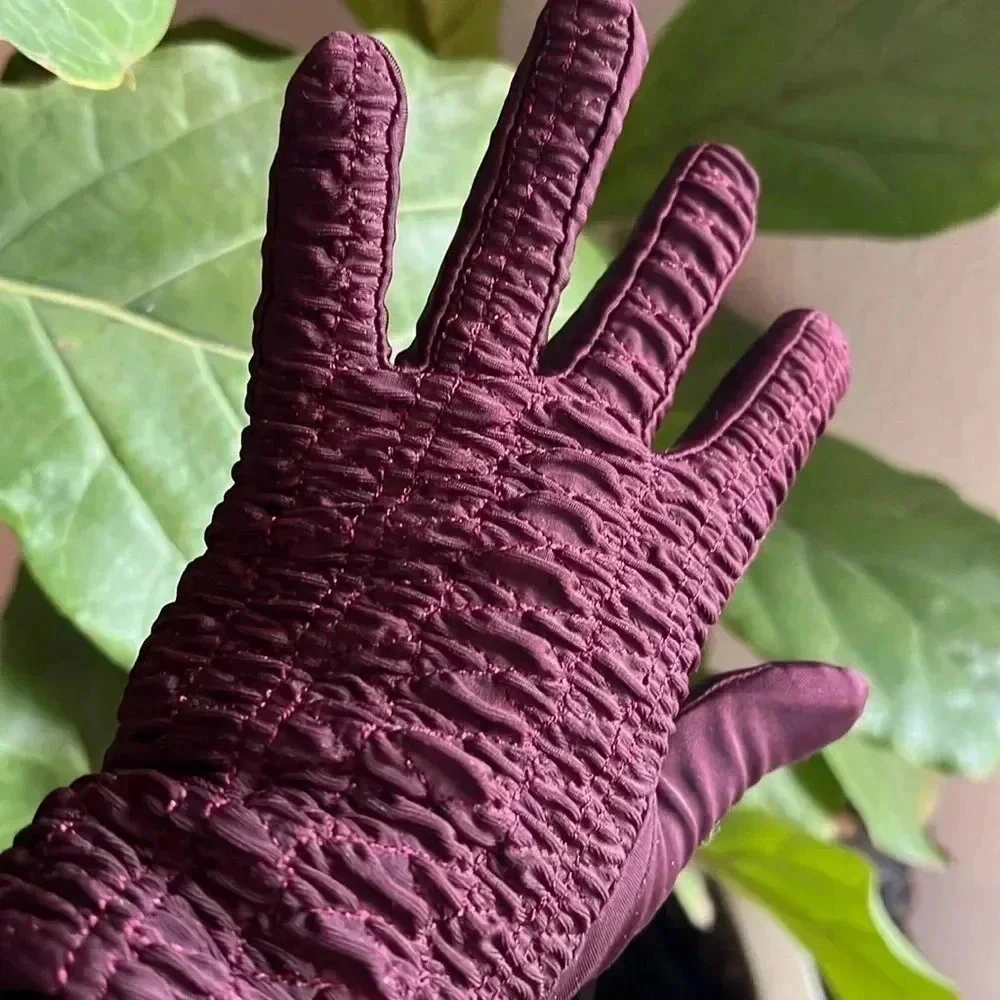 Echo Thinsulate Burgundy Scrunchie Gloves Medium